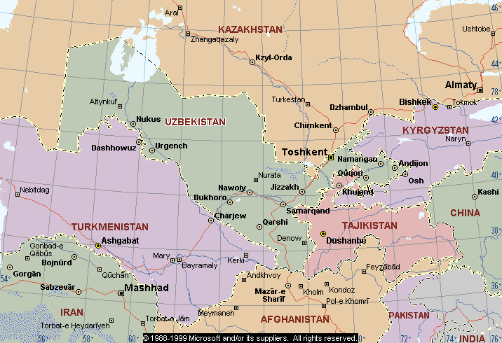 usbekistan karte